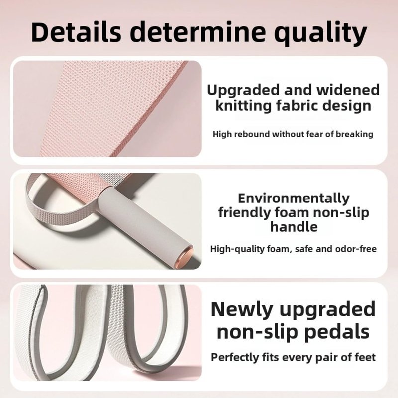 2025 New Yoga Pedal Resistance Fabric Band with Handles Anti-Broken Elastic Sit Up Pull Rope for Strength Training 120lb Full-Body Excercise Band Portable Unisex Resistance Exercise Bands (Purple)