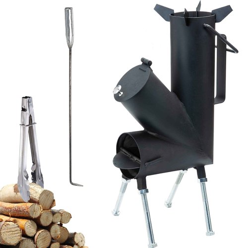 TAFEIDA ROCKET STOVE is the perfect wood stove. A portable wood-burning camping stove with a fire poker. For camping gear & survival gear, backyard cooking. Camping grill, outdoor events. (Elite)