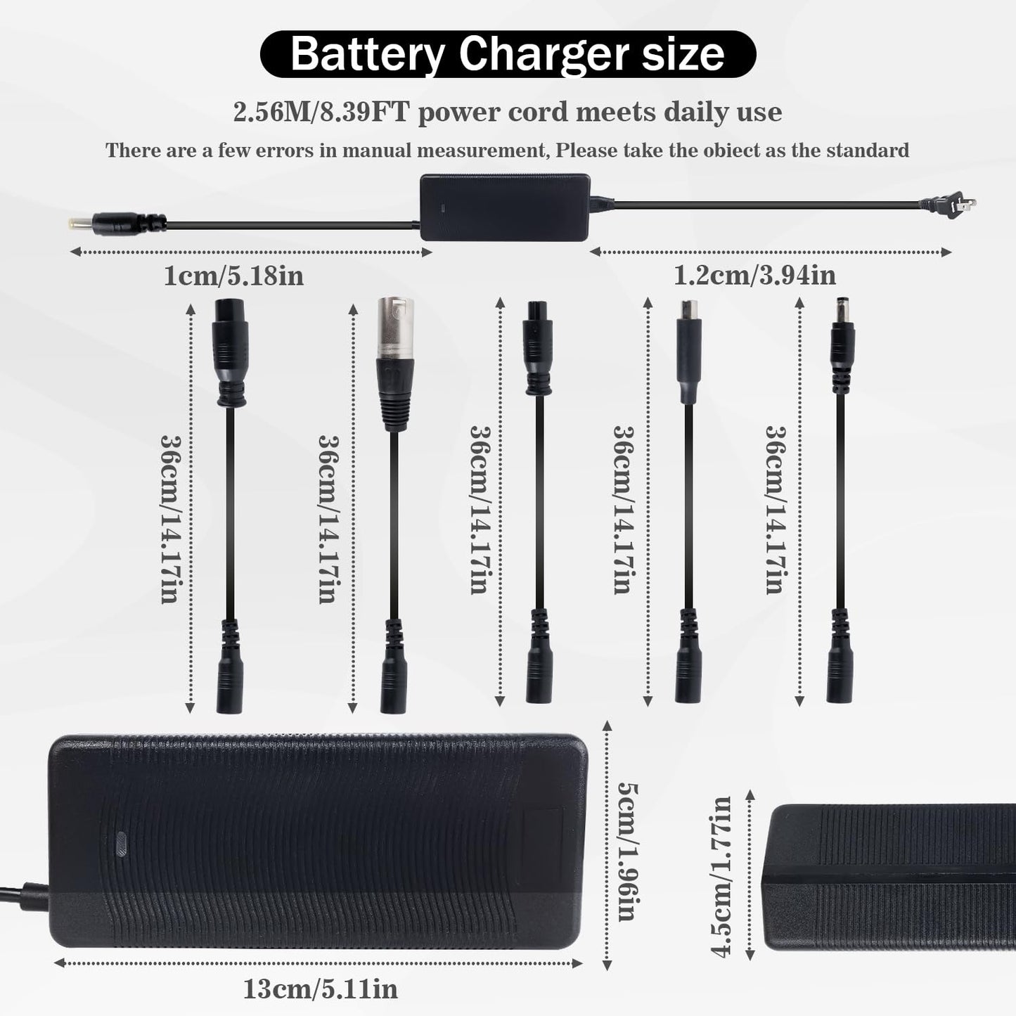 Universal 5-in-1 Replacement Charger for 36V 10S Lithium Battery, Universal Lithium Battery Fast Charger Replacement, Compatible with Razor, Jetson, Voyage, gotrax, ninebot and More