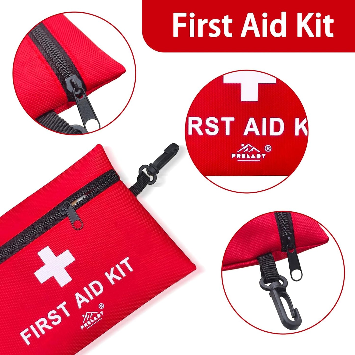 Travel Size First Aid Kit - 152 Pieces, TSA Approved Mini Med Kit for Home, Car, Camping, Sports & Office
