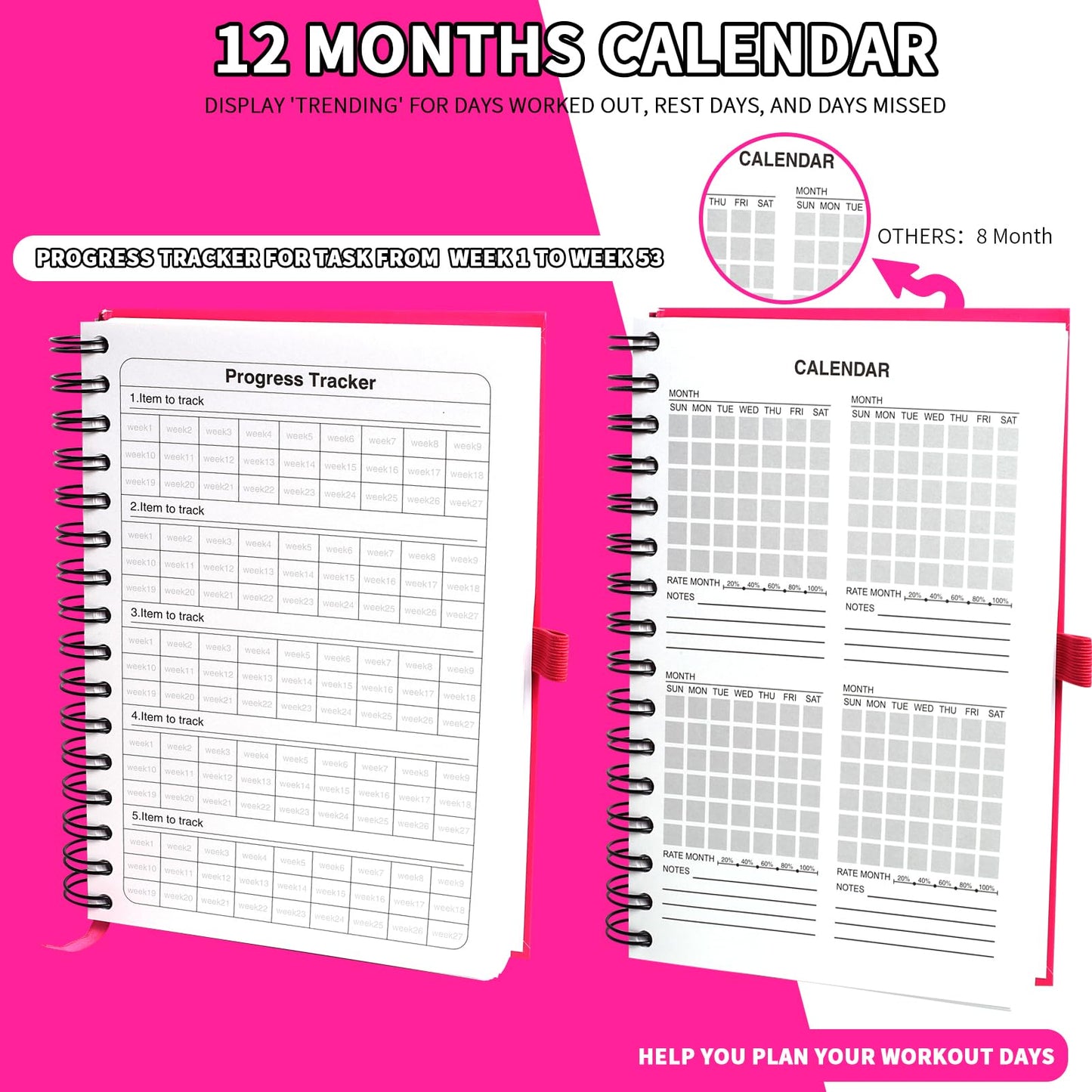 Fitness Journal and Workout Planner for Women & Men - Workout Log Book for Track Progress, Weight Loss - Home Gym Essentials for Training Monitoring