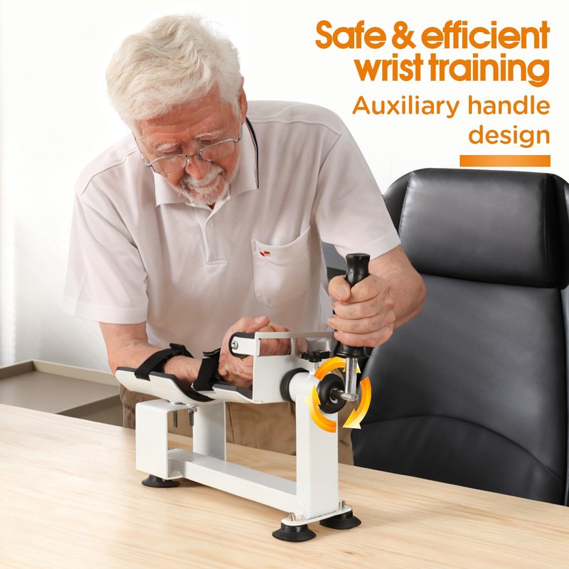 Wrist Joint Assisted Exerciser,Daily Recovery Training strengthening Power Device with Armrest Support, Adjustable Resistance, 4 Suction Cups