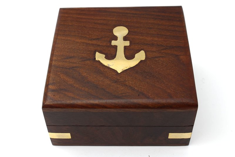 US HANDICRAFTS Brass Compass with Wooden Case | Portable Engraved Compass from Mom to Son | Graduation Gift, Birthday, Inspirational Travel Keepsake, Antique Pocket Compass
