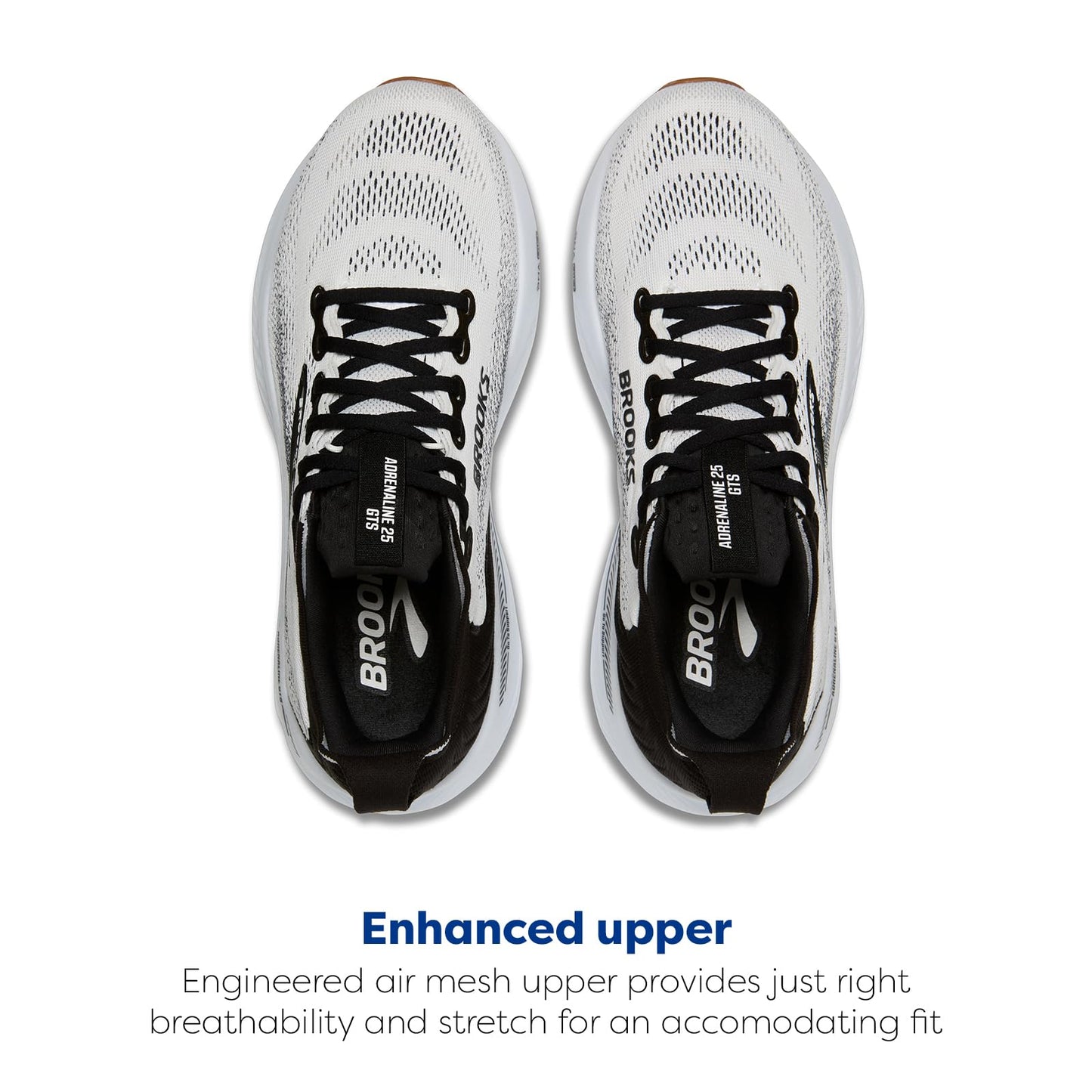 Brooks Women’s Adrenaline GTS 25 Supportive Running & Walking Shoe - White/Black/White - 12 Medium
