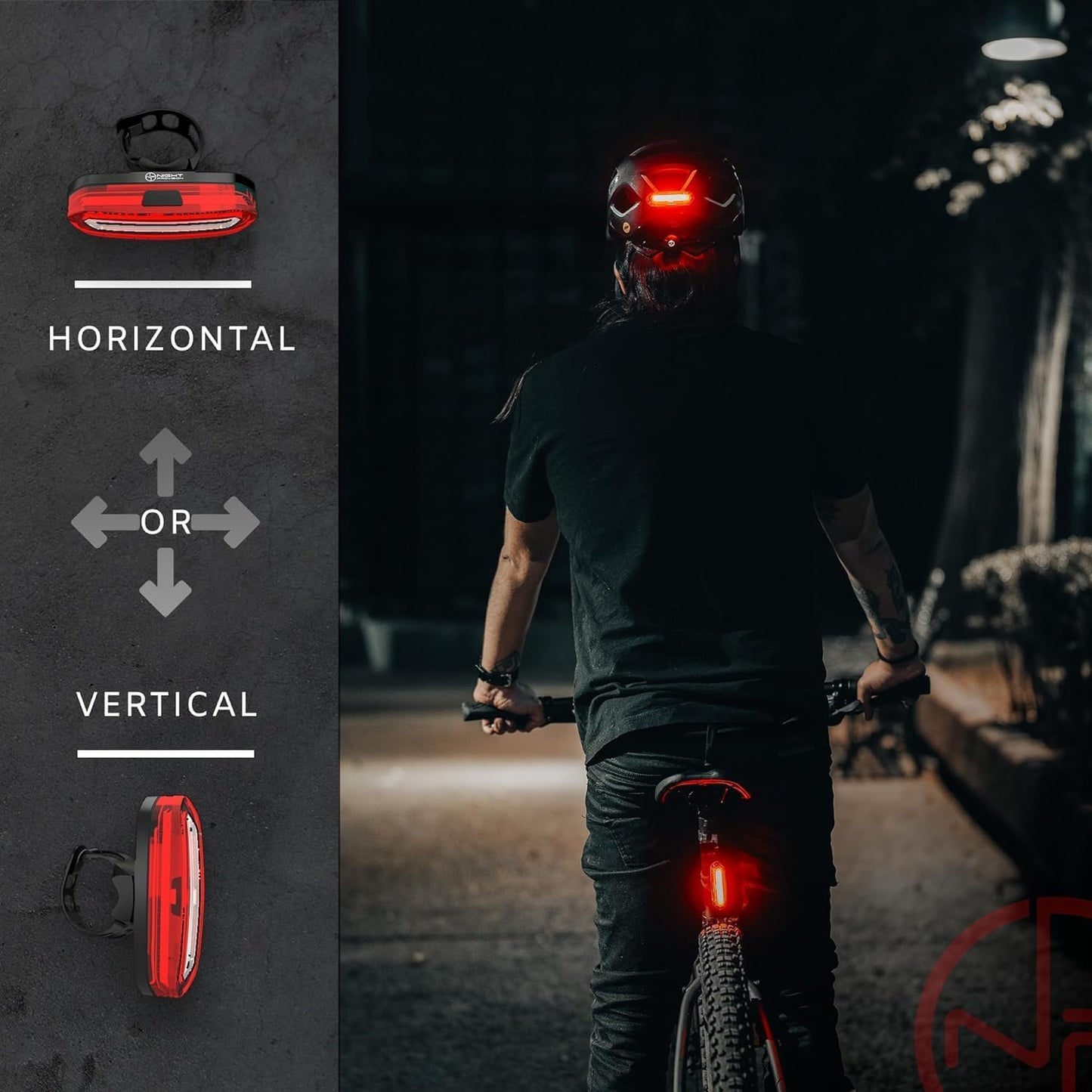 DUO-120 Red & White LED USB-C Rechargeable Bike Light Set Strobe Flashing Front or Rear Safety Warning Road Bike, Mountain Bike, BMX (2 Pack)