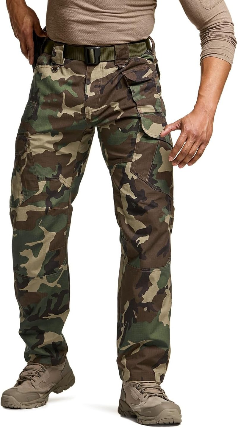 CQR Men's Tactical Pants - Water-Resistant Ripstop Cargo Design | Lightweight EDC Work & Hiking Gear