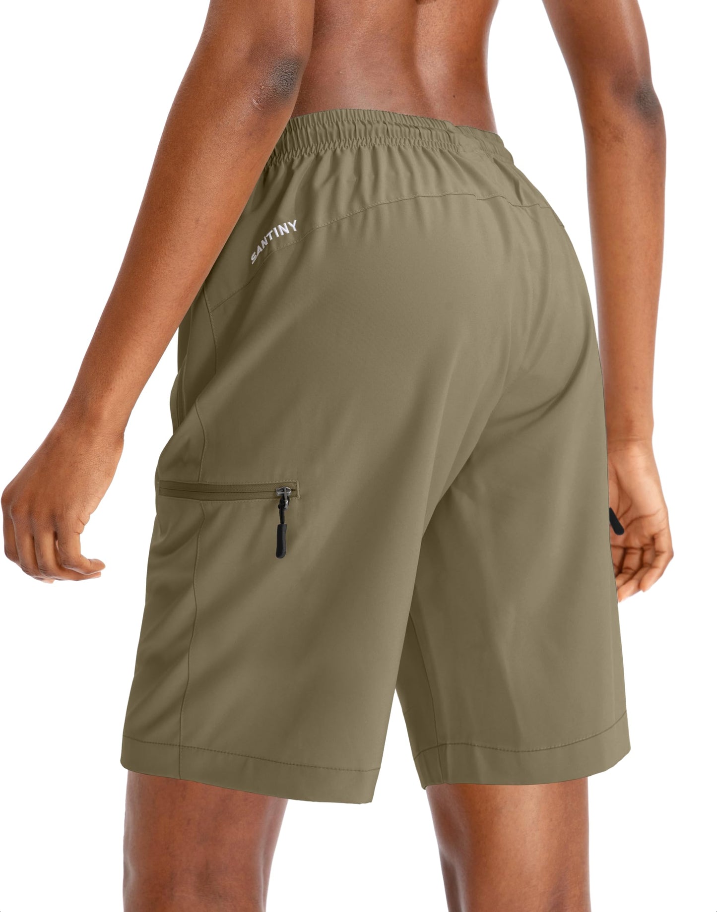 SANTINY Women's 5''/ 7''/9'' Hiking Cargo Shorts(Dusty Khaki_M)