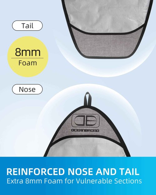OCEANBROAD Surfboard Longboard Bag 5'0, 5'6, 6'0, 6'6, 7'0, 7'6, 8'0, 8'6, 9'0, 9'6, 10'0