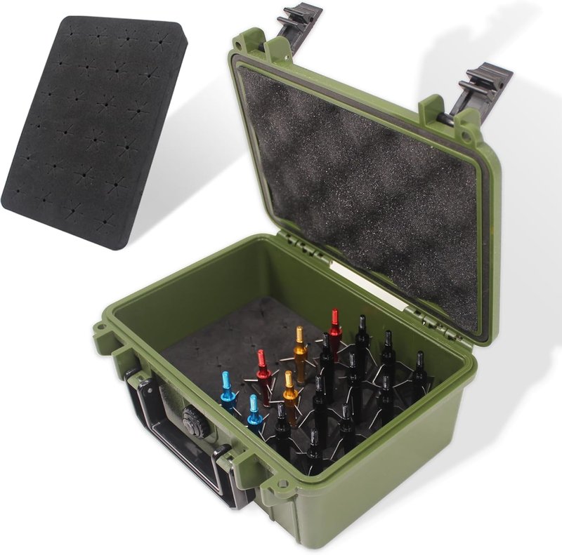Archery Broadhead Case - Durable Green ABS Hunting Accessory for 28 Broadheads