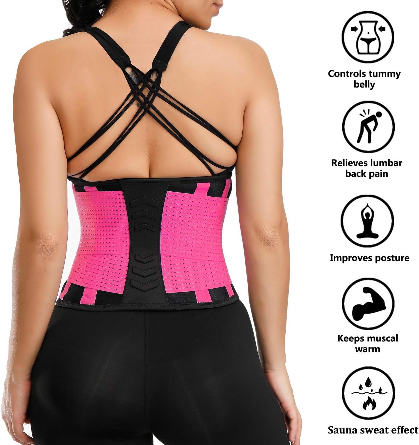 VENUZOR Waist Trainer Belt for Women - Slimming Waist Cincher & Body Shaper | Adjustable Size for Comfort