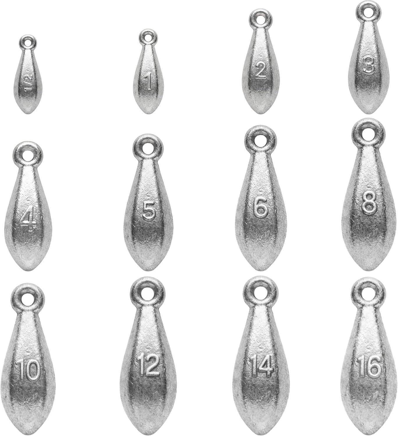 Fishing Weights - Hexagonal Anti-Roll Bank Sinkers for Surf Fishing | Lead Sinkers for Catfish & Bass (1/2oz to 16oz)