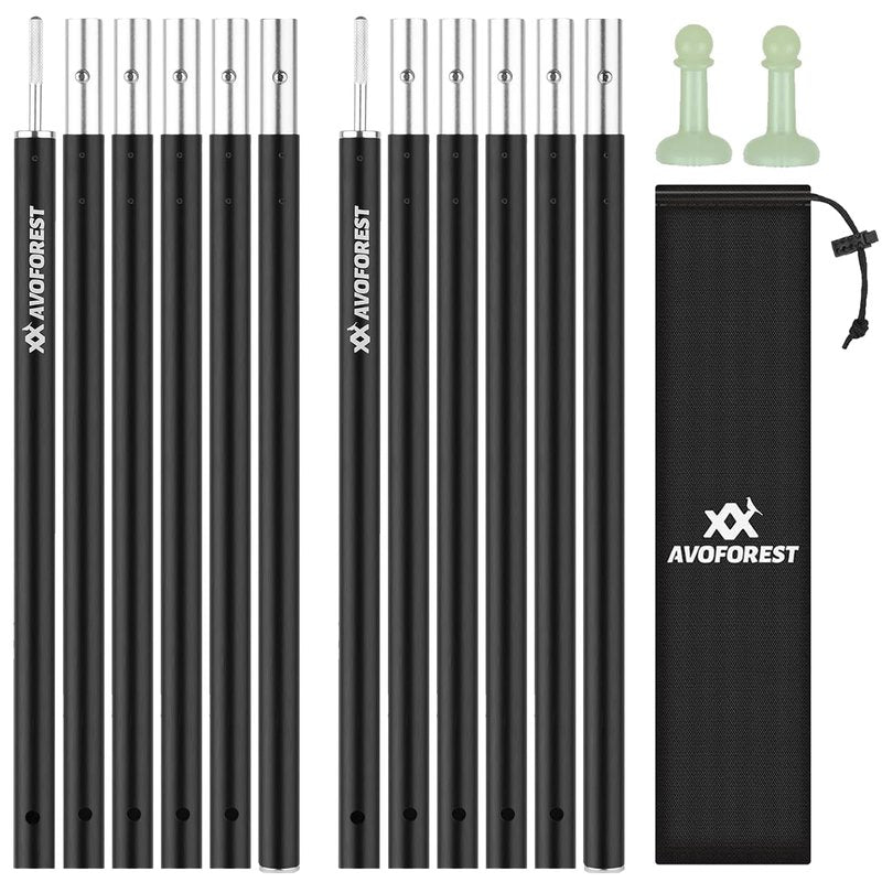 Tent Poles for Tarp, AVOFOREST Camping Tent Tarps Poles Adjustable Aluminum Camping Accessories 80in Heavy Duty Poles Thicker Tent Pole with a Diameter of 0.75in for Backpacking Hiking Awning