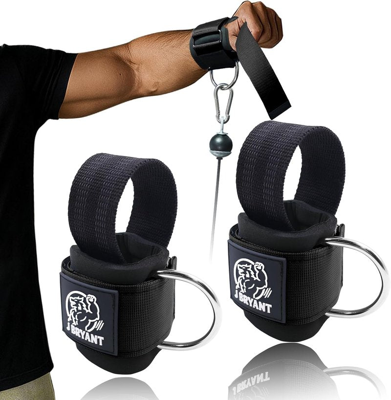Weight Lifting Straps - Adjustable D-Ring Wrist Cuffs for Gym Training | Perfect for Cable Machines & Strength Workouts