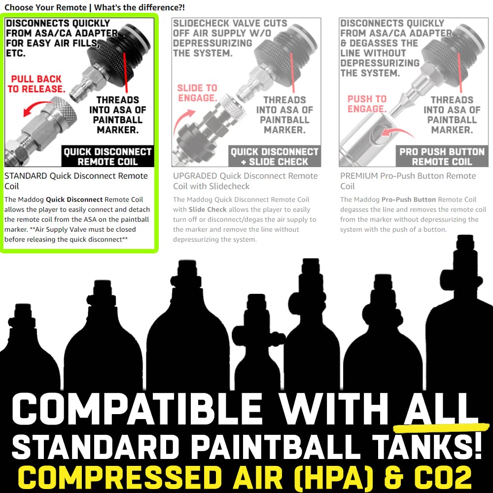 Maddog Heavy Duty Paintball Tank Remote Coil - Compressed Air (HPA) / CO2