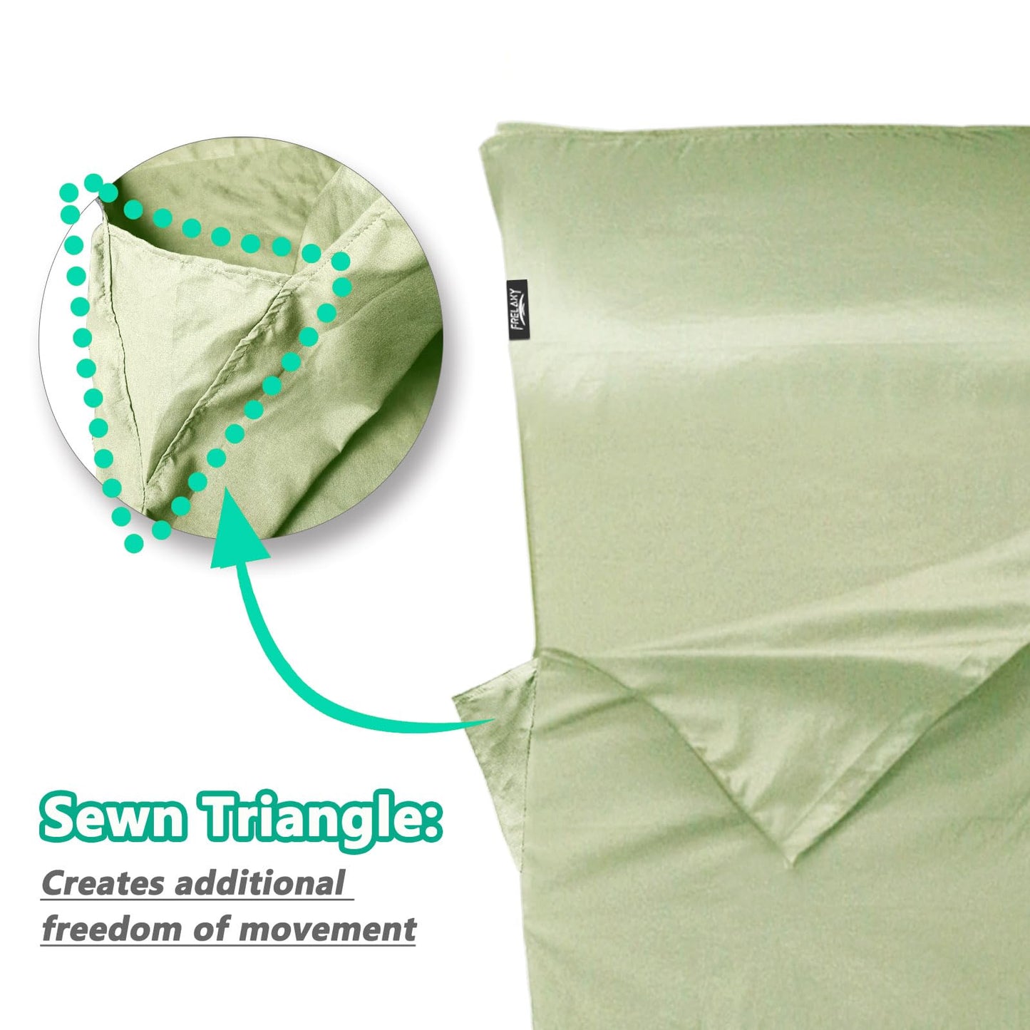 Frelaxy Sleeping Bag Liner, XL Travel Sheet & Camping Sheet for Backpacking, Hotel, Hostels & Traveling, Comfy & Easy Care, 4 Seasons Warm Cold Weather