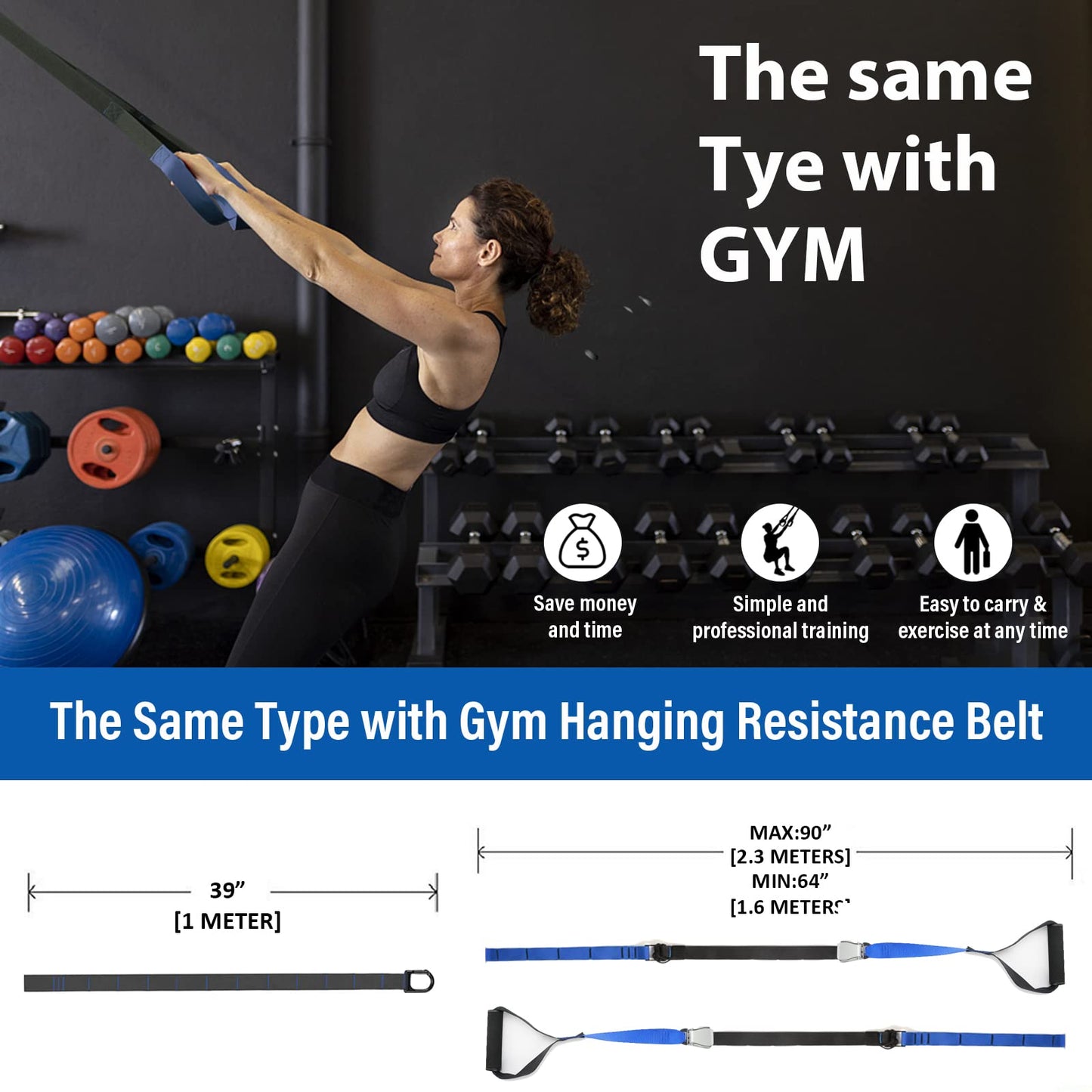 Resistance Bands Set with Handles, Eoneka Bodyweight Resistance Training Straps, Fitness Resistance Trainer Kit for Full Body Workout Indoor or Outdoor Gym