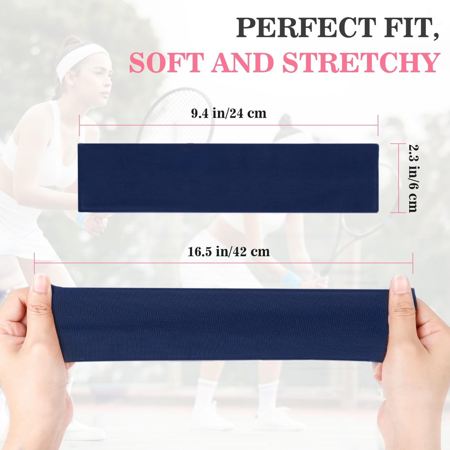 8 Pack Headbands for Women, Elastic Soft Hair Bands Non Slip Women's Fashion Headbands for Daily Workout Yoga Running (Multicolor)