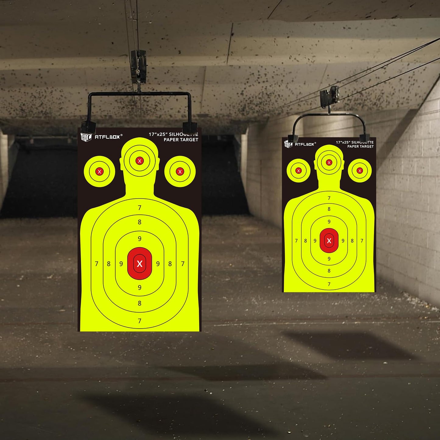 Atflbox Silhouette Paper Target for The Range, 17X25 Inch High Visibility Target Paper for Indoor and Outdoor Shooting Practice, Suitable for Handgun, Pistol, Rifle, Airgun, Pellet BB Gun (100 Pack)