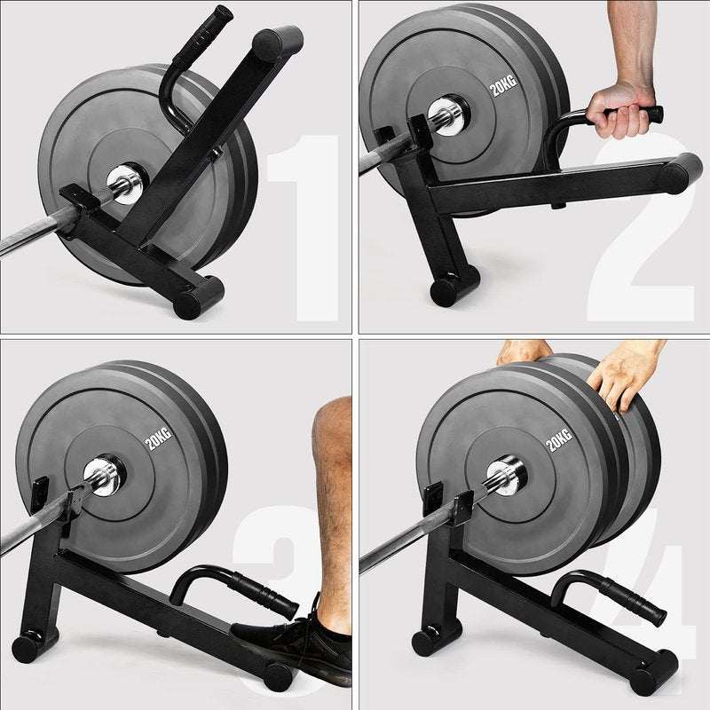 Yes4All Deadlift Jack/ Barbell Stand for Weight Training, Deadlift Exercises, Powerlifting, Suitable for Loading and Unloading Heavy Barbell Plates Black 20.13 x 12.2 x 4.5 inch, A. Black, 19.75 x 14.75 x 4.72 inches