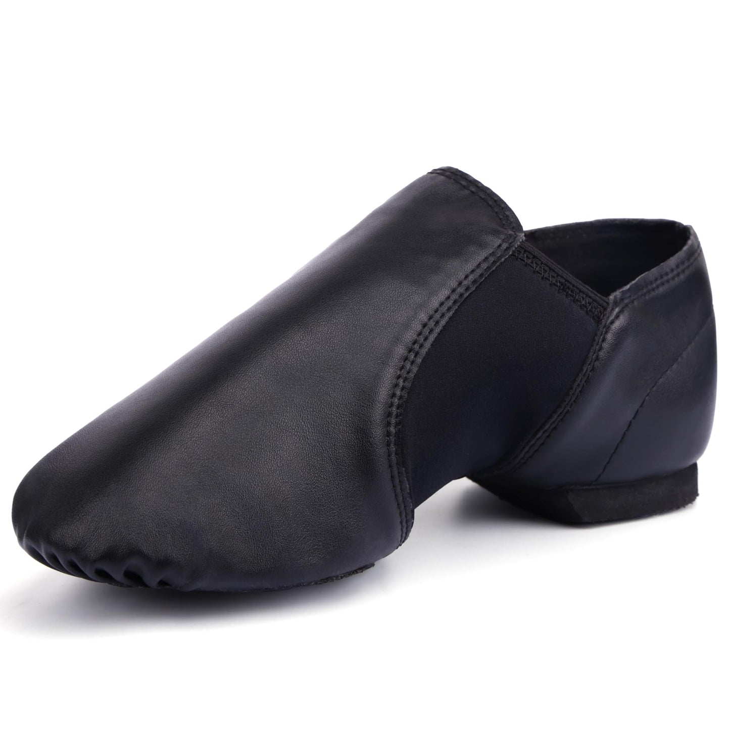 Linodes Unisex PU Leather Jazz Shoe EVA Sole Women/Men Dance Shoe-Black 7