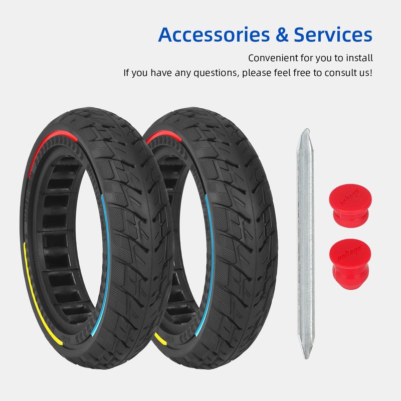 ulip (2-Pack) 8.5 x 2 Solid Scooter Tire 8.5 inch Rubber Tire 50/75-6.1 Front and Rear Wheels Replacement for Gotrax GXL V2 Hiboy S2 Pro Xiaomi M365 Pro Pro2 1S MI3 and 8.5 inch Scooters