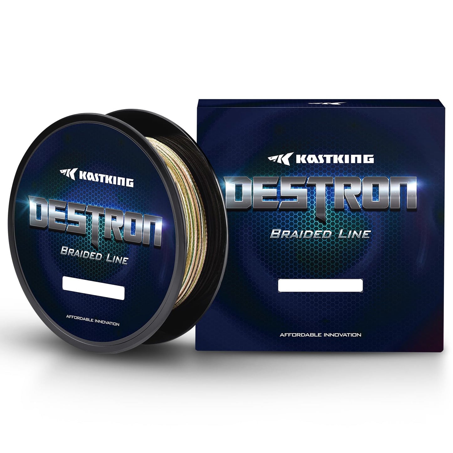 KastKing Destron Braided Fishing Line, Moss Camo, 4 Stands, 8LB, 600Yds