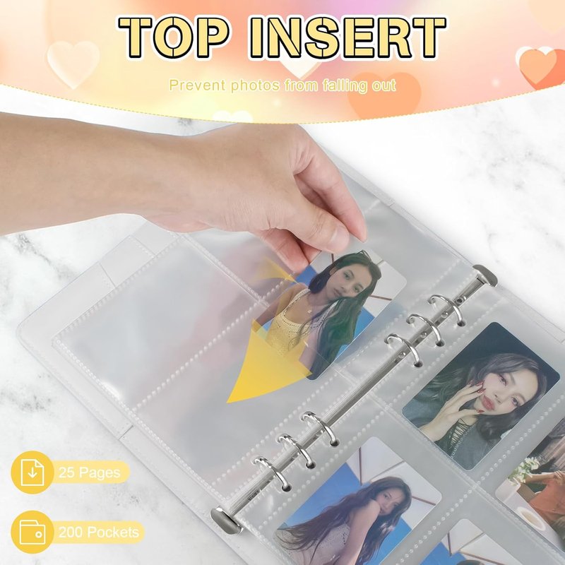 K-Pop Photocard Binder - A5 PU Leather Holder with 200 Pockets | White Trading Card Organizer