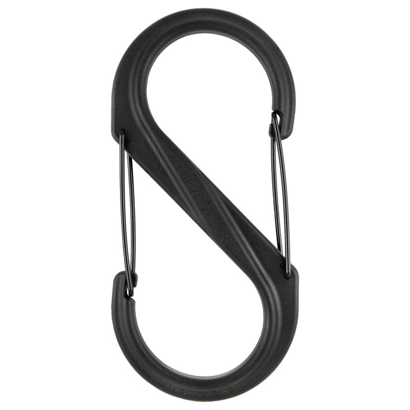 Nite Ize S-Biner Plastic Dual Carabiner - Daily Use Double-Sided S-Biner - Dual Clip Carabiner Accessory for Holding & Organizing - Accessory for Camping & More - Black, Size 10 (2 Pack)
