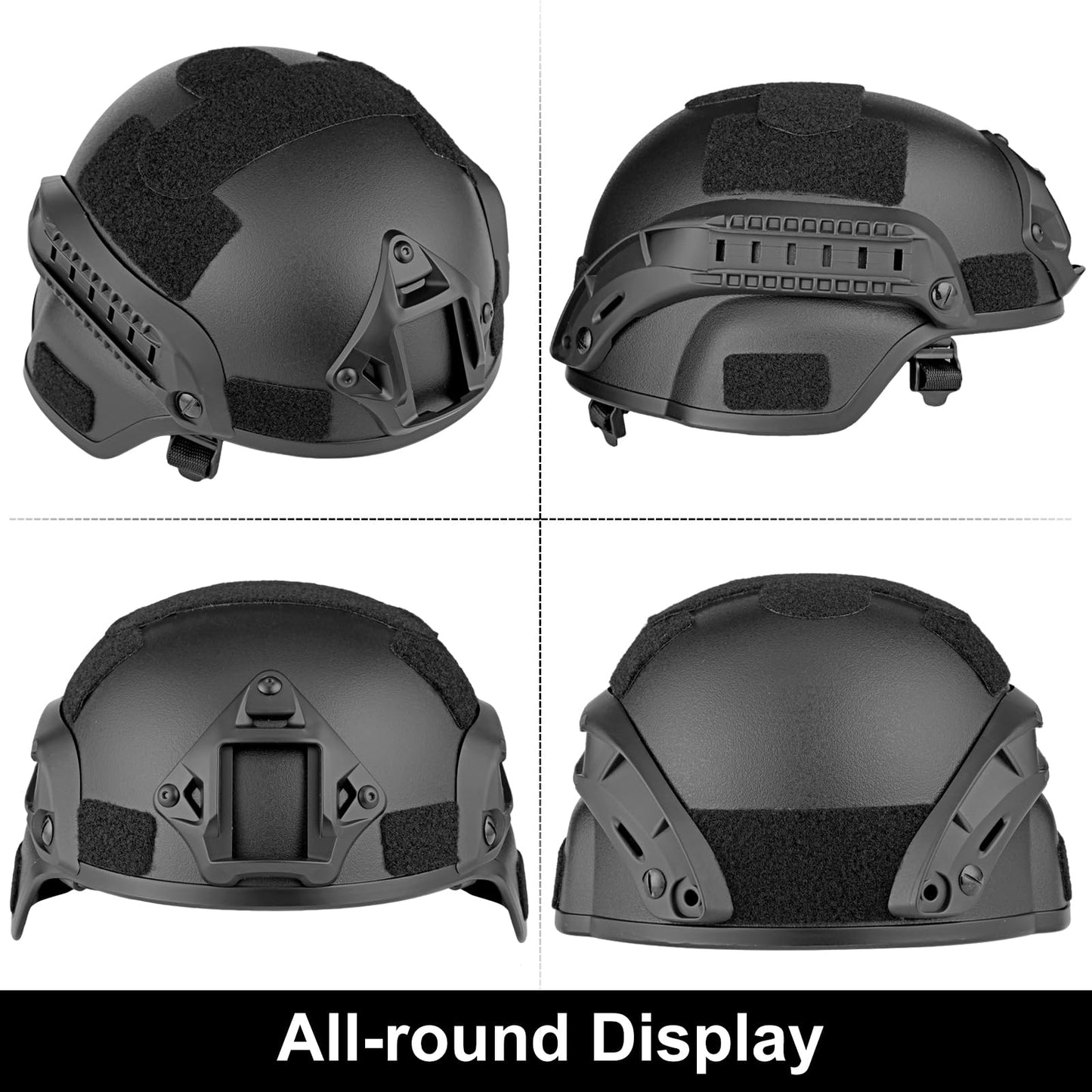 VPZENAR Airsoft Helmet and Mask,Black Tactical Helmet with NVG Mount,Protective Airsoft Mask, Tactical Full Face Protection, Airsoft Accessories,Military Gear and Airsoft Gear