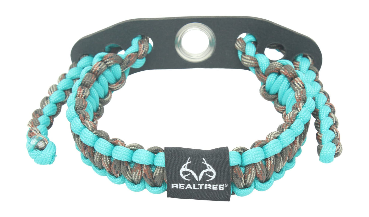 Ten Point Gear Realtree® Paracord Archery Bow Wrist Sling - 100% Full Grain Leather 550 Paracord (T Blue Camo)