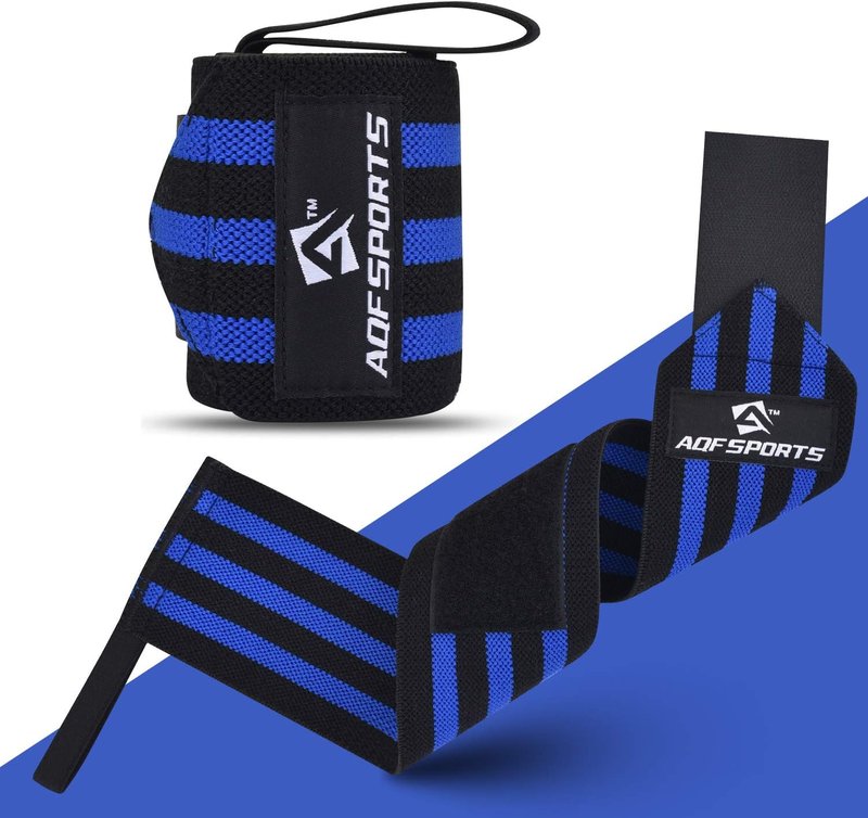 AQF Wrist Wraps - 18" Heavy Duty Weightlifting Wrist Support with Thumb Loop | Ideal for Powerlifting & Bodybuilding (Pair)