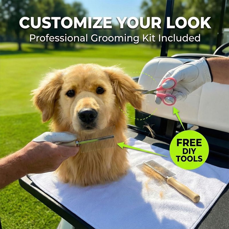 FurEverClone Golden Retriever Golf Club Head Cover for Driver 460cc, Dog-Style Golf Club Decorative Companion, (Golden