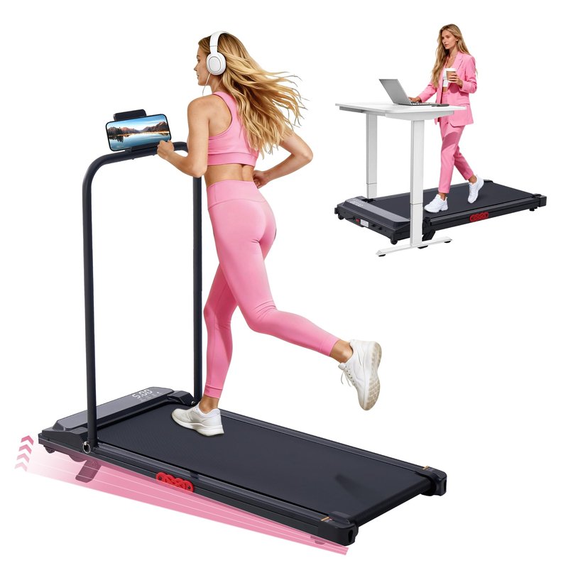 Walking Pad with Incline and Handle Bar, 2026 Upgrade Electric Small Walking Pads Treadmills with Handles, Compact Treadmill with Handles for Home Small Spaces, 3.5HP, 0.6-7.6MPH, 350LBS