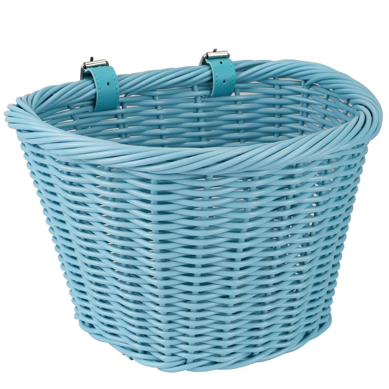 MEGHNA Woven Bike Basket Elegant Semicircle Large Basket for Unisex Adult Bike Handlebar Bike Basket for Women Men Teen, for Cycling Cruiser Bike Mountain Bike Folding Bike, Home Decoration (Blue)