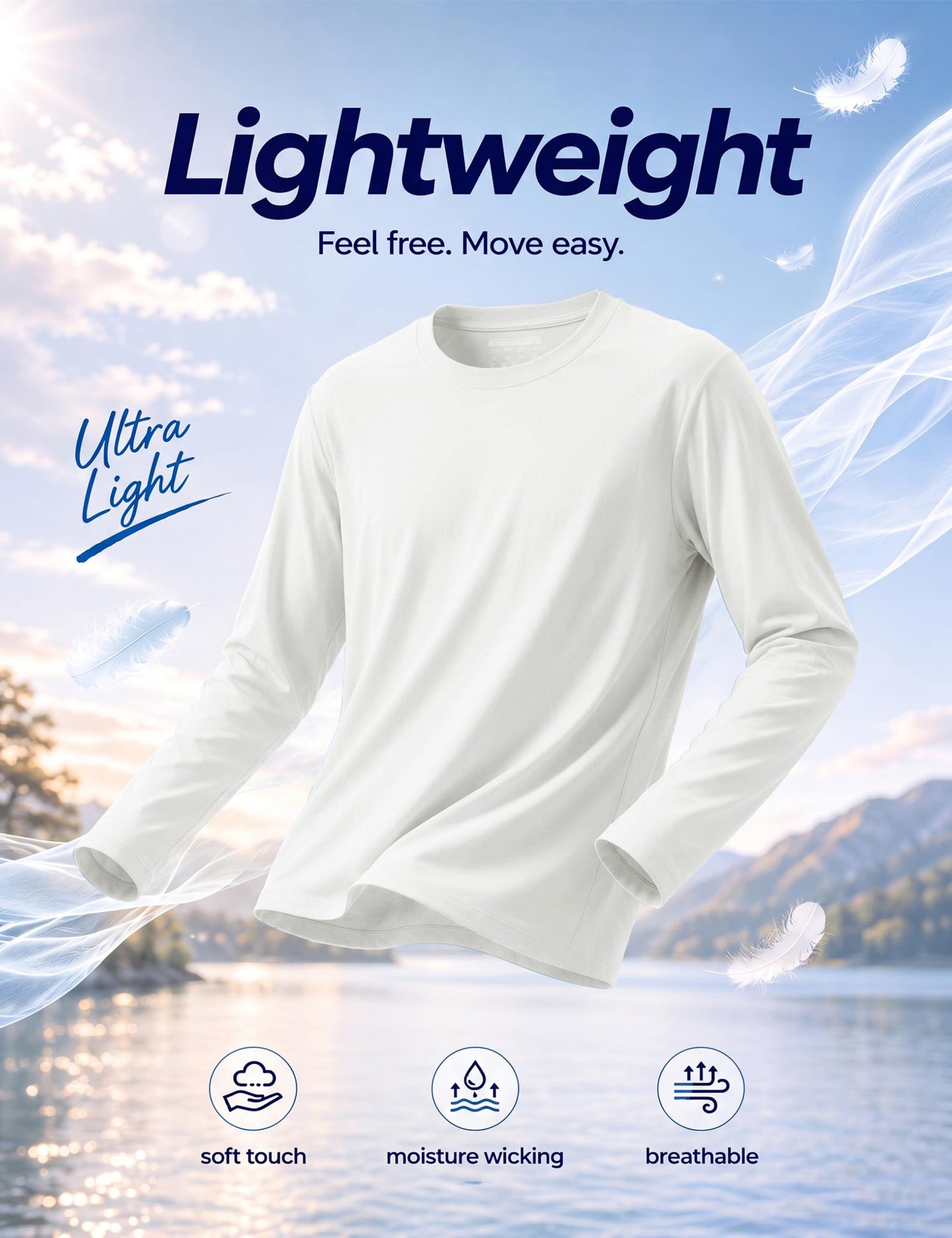 MAGCOMSEN Long Sleeve Shirts for Men Classic Basic Casual Winter Polyester Regular Fitted Long Sleeve Shirt White