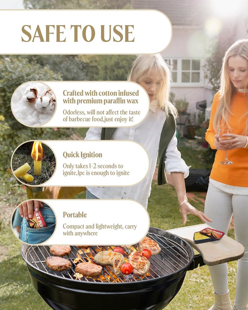 AWEASROY Fire Plugs Fire Starters - Windproof Fire Starter for Campfires Long Brun Time - Fire Starters for Fireplace,Chimney,BBQ Grill,Camping Fire,Wood Stove - Emergency Survival Tools 72pcs