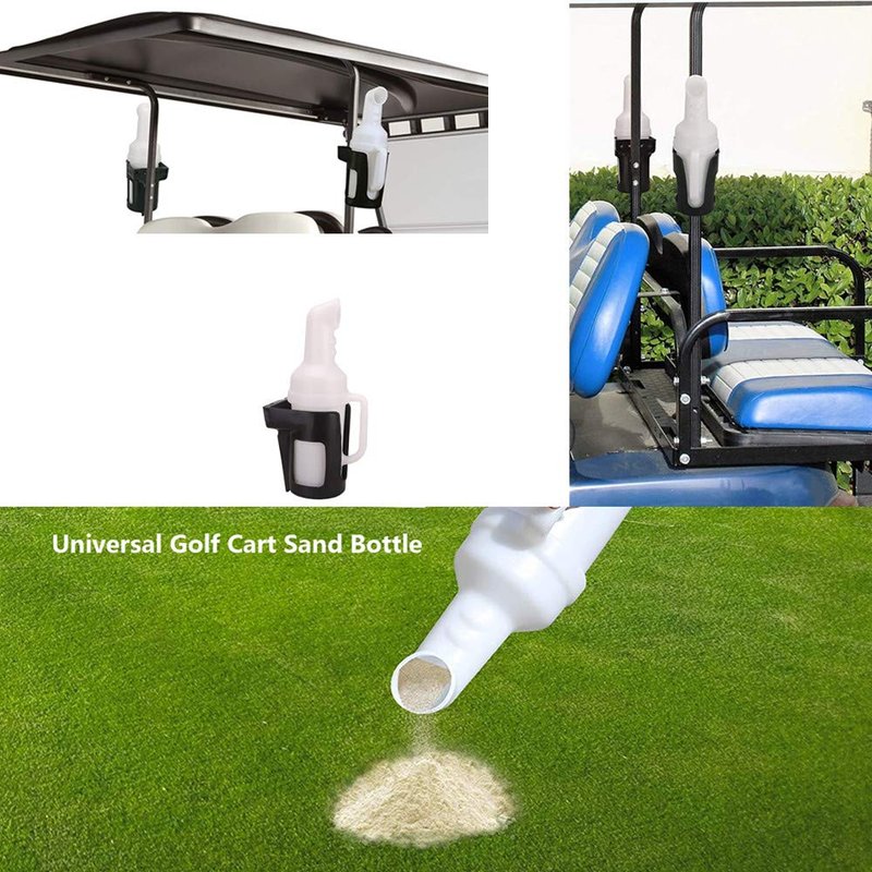 Dr.Acces Universal Golf Cart Sand Bottle with Rattle Proof Holder for Club Car EZGO Yamaha,Divots Filler Sand & Seed Bottle