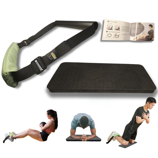 Leg curl | Nordic Curl Strap with Fitness Knee Mat | plank pad | nordic curl | Nordic Hamstring Curl Strap | Holds 420 Pounds for Hamstring Curls | Sit Up Bar for Floor | Ab Workout | strength