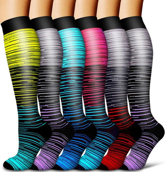 COOLOVER Copper Compression Socks for Women and Men(6 Pairs)-Best Support for Running, Athletic, Travel