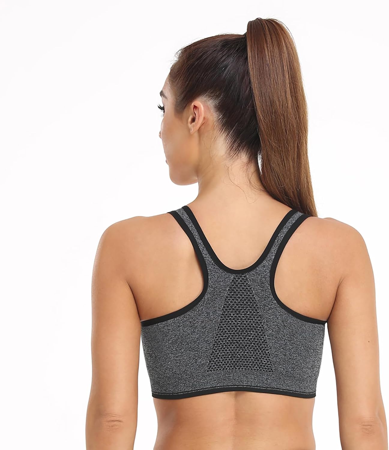 Women's Zip Front Sports Bra - Wireless Post-Surgery Activewear | Comfortable Yoga Bra