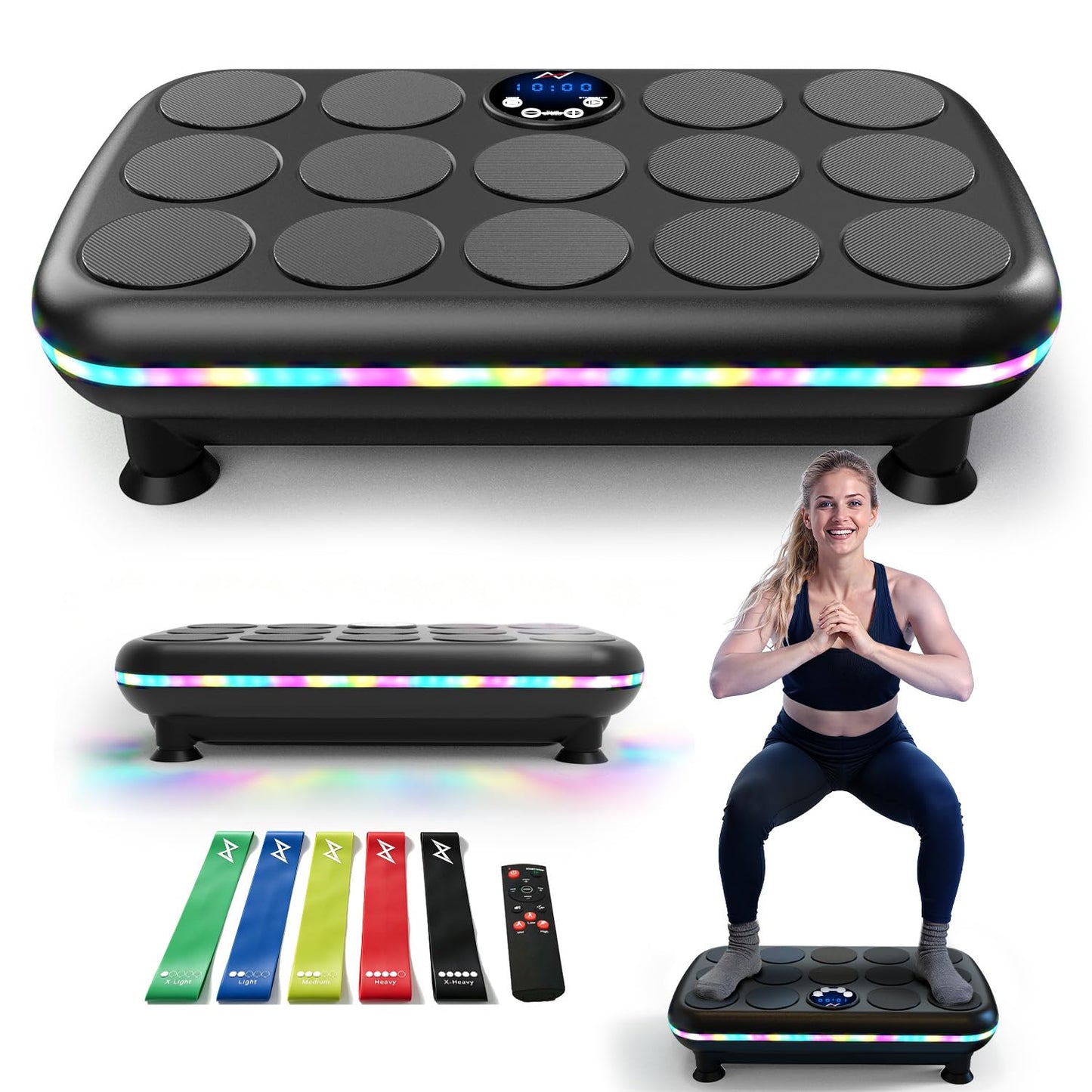 AXV Vibration Plate Fitness Platform Exercise Machine Vibrating Shaking Full Body Shaker Workout Vibrate Stand Shake Board Sport for Weight Loss Fat Burner for Gym Home Office