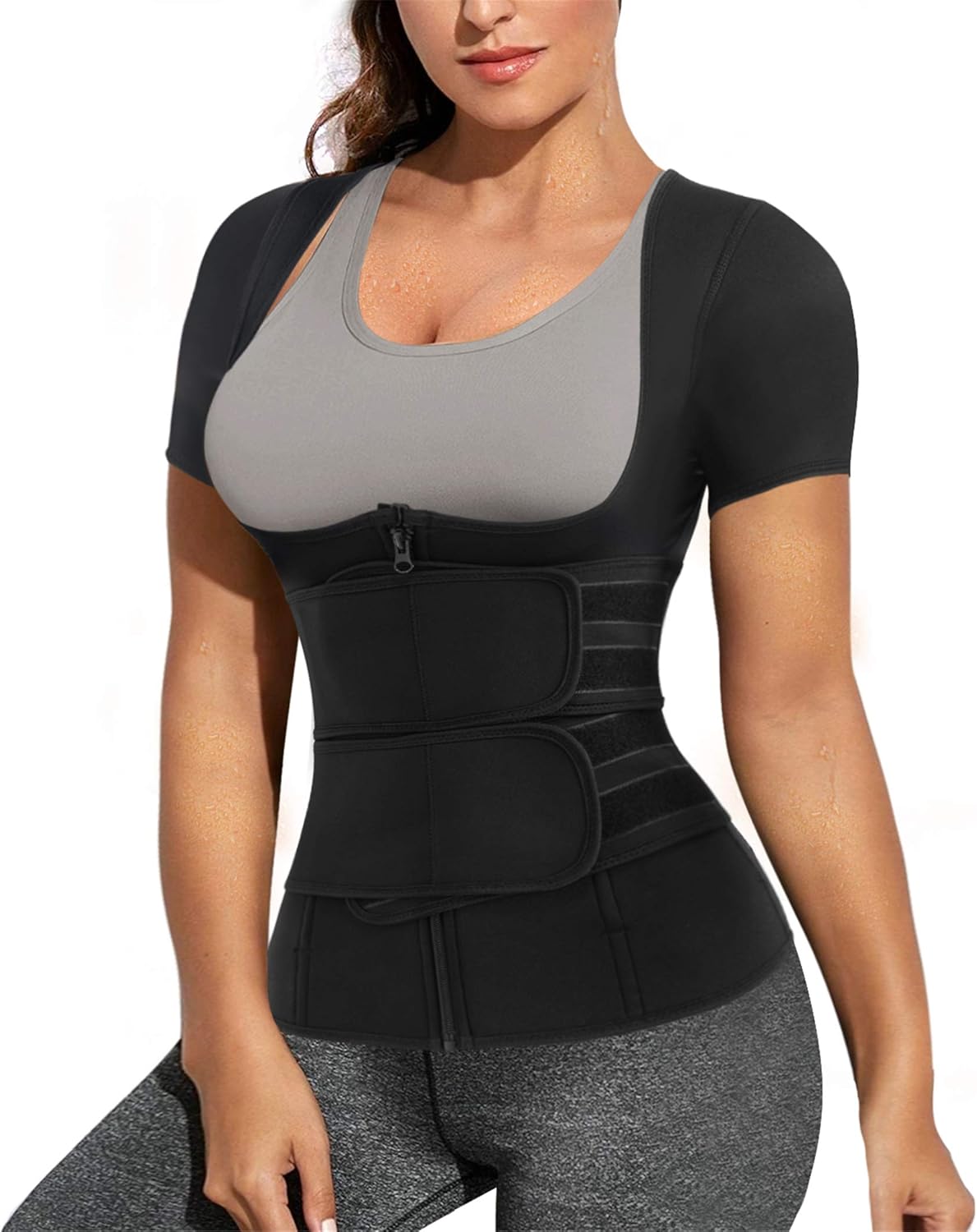 Women’s Waist Trainer Corset - Neoprene Sauna Sweat Trimmer Belt with Adjustable Tank Top | Body Shaper