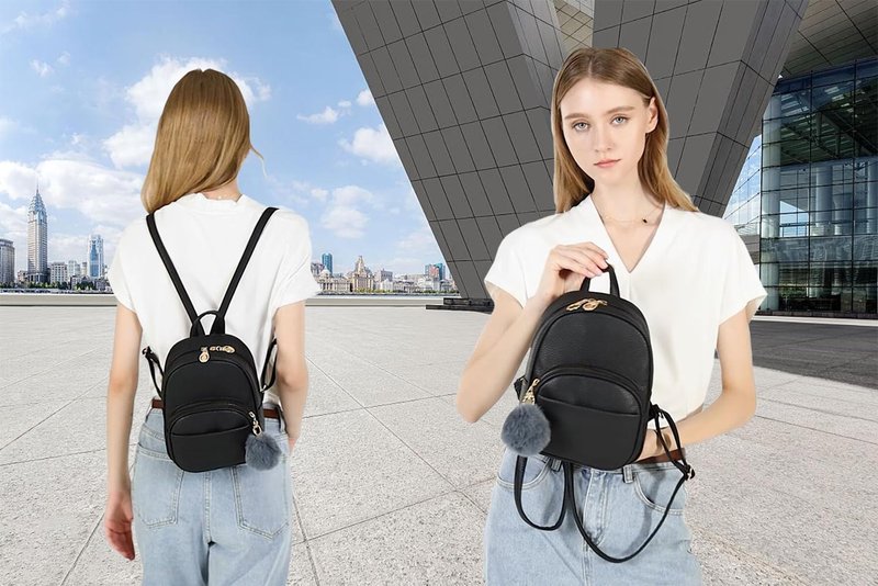 Barsine Mini Backpack for Women Girls Leather Backpacks Casual Small Daypack Shoulder Bag with Pockets