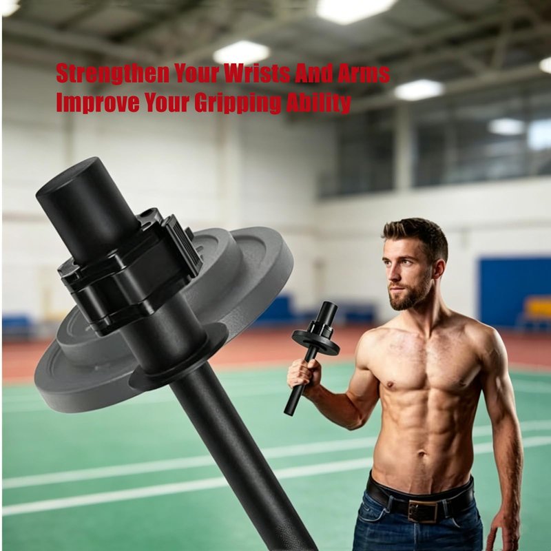 Wrist Bar for 2 Inch Olympic Plates Hand Developer Adjustable Wrist Curl Rotation Exerciser Arm Forearm Strengthener Trainer Fitness Equipment for Home Gym