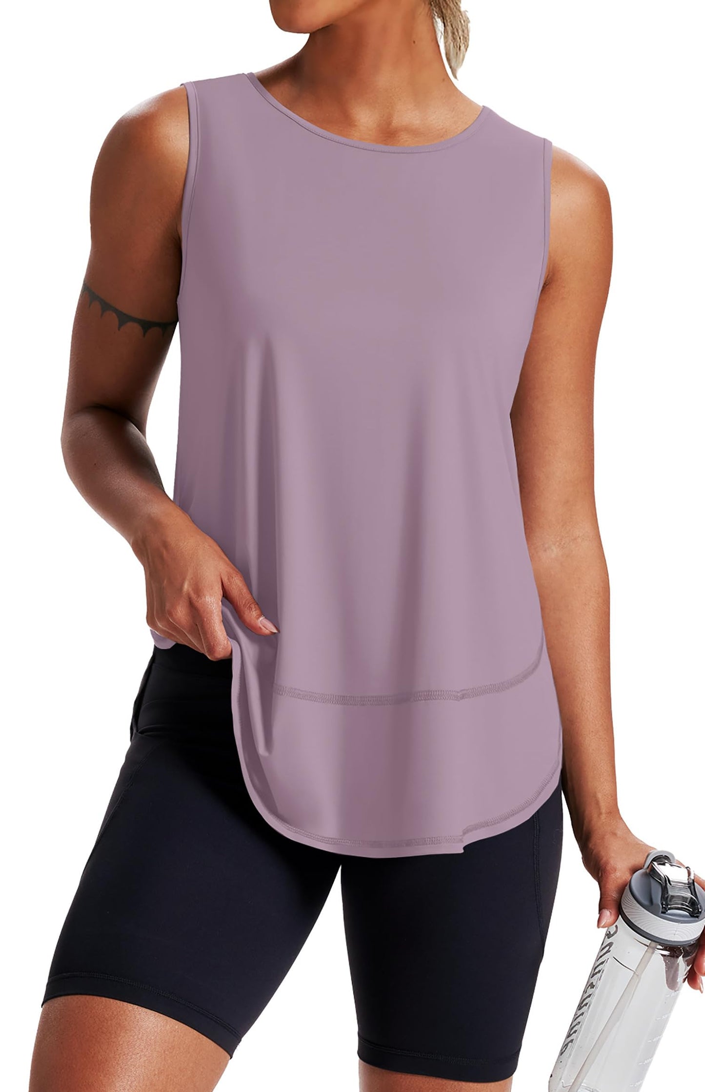 NIASHOT Workout Tops for Women Tank Tops Sleeveless Shirts Athletic Shirts Gym Essentials Workout Shirts Racerback Tank Tops Sports Gym Clothes Fitness Clothing Pilates Outfits M