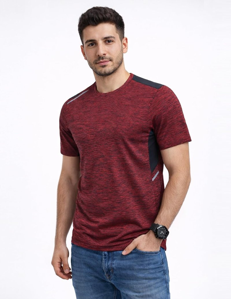 Men’s Active Quick Dry Crew Neck T-Shirts - 5 Pack Athletic Workout Tees | Short Sleeve, Comfortable Fit