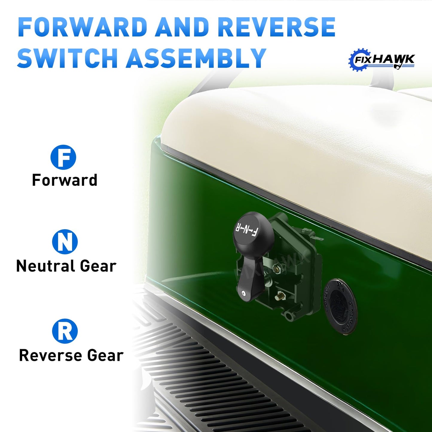 FIXHAWK Club Car DS 48 Volt Forward Reverse Switch Assembly with Handle, Micro Switch for 1996-Up Club Car DS and 2018-UP Tempo Golf Cart. Replaces OEM# 1017530-05 1012987