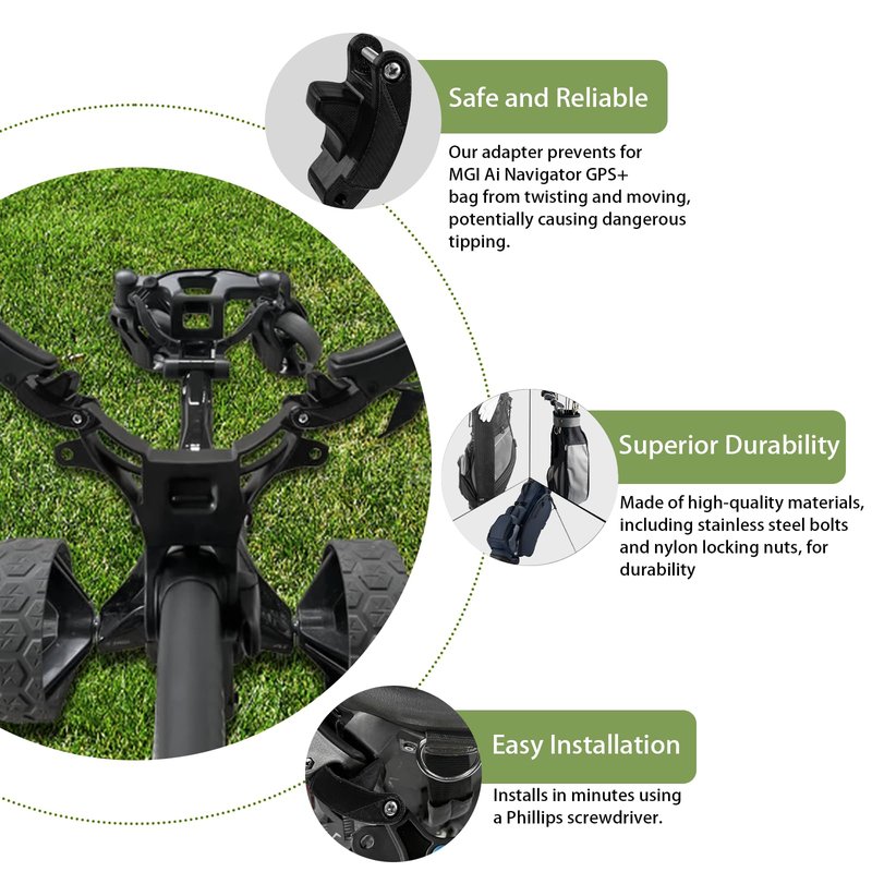 Ignalu Golf Bag Accessories Compatible with MGI Ai Navigator GPS+, Enhanced Stability Golf Bag Stabilizers and Stand to Eliminate Bag Twisting(A Pair)