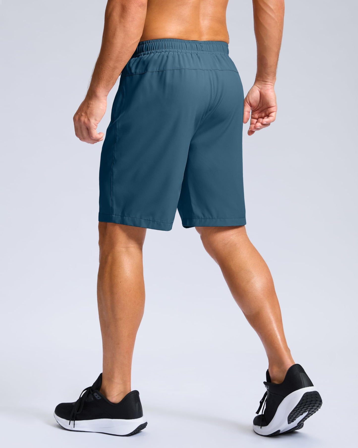 G Gradual Men's Athletic Running Shorts with Zipper Pockets Quick Dry 7"/ 5"/ 9" Workout Gym Shorts for Basketball Hiking(Dusty Blue,9XL)