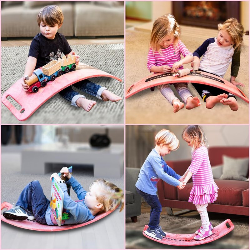 Platports Sensory Balance Board for Kids – ADHD Focus, Calm & Motor Skill Development | Indoor Montessori Play | Durable Non-Wood Wobble Board